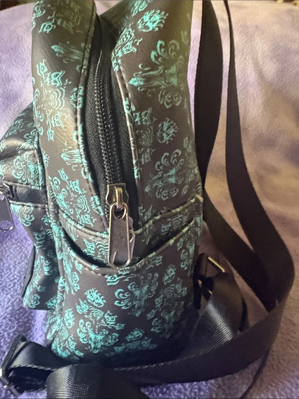Haunted Mansion 50 th anniversary Mini Backpack in Teal and Black